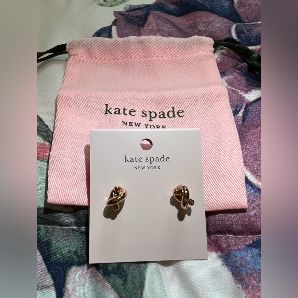 Kate spade sailors knot rose gold earrings